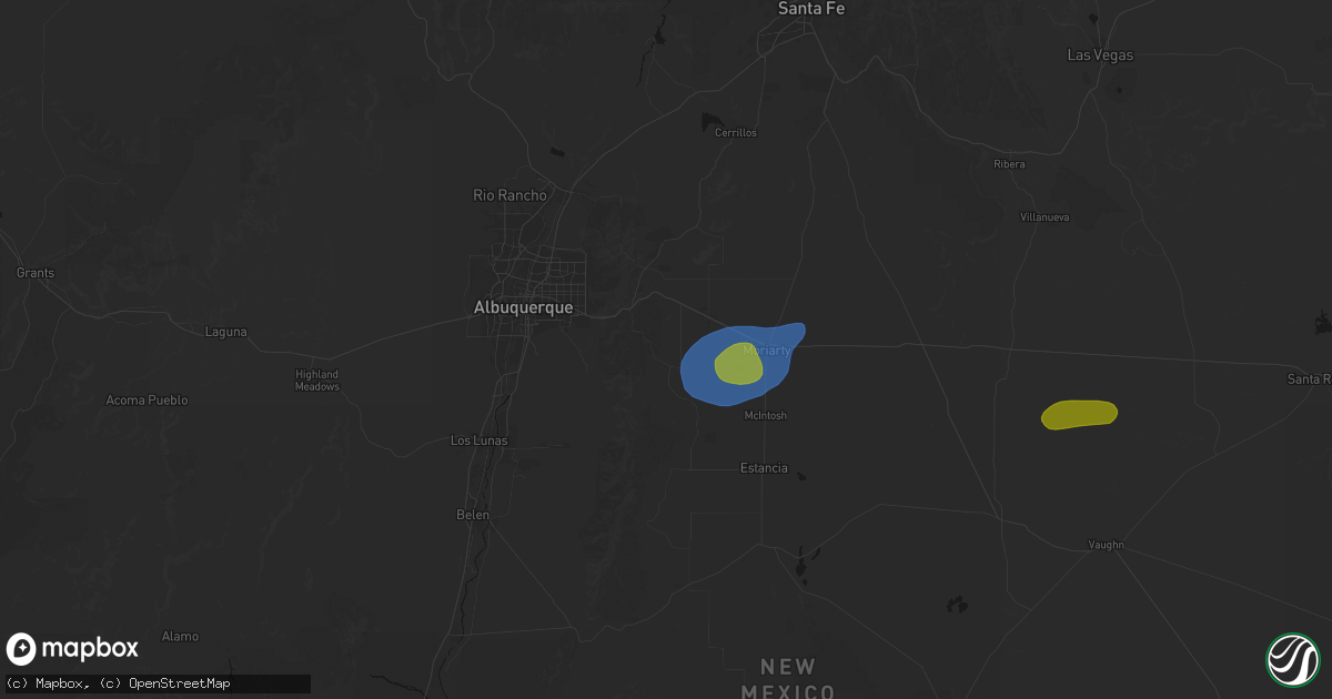 Hail map in Tijeras, NM on June 12, 2026