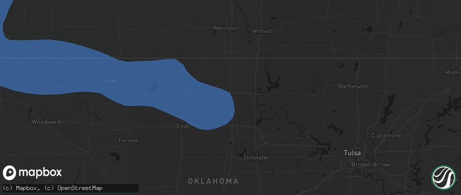 Hail map in Tonkawa, OK on June 12, 2026