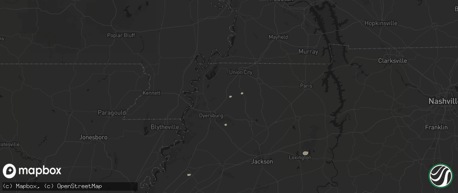 Hail map in Trimble, TN on June 12, 2026
