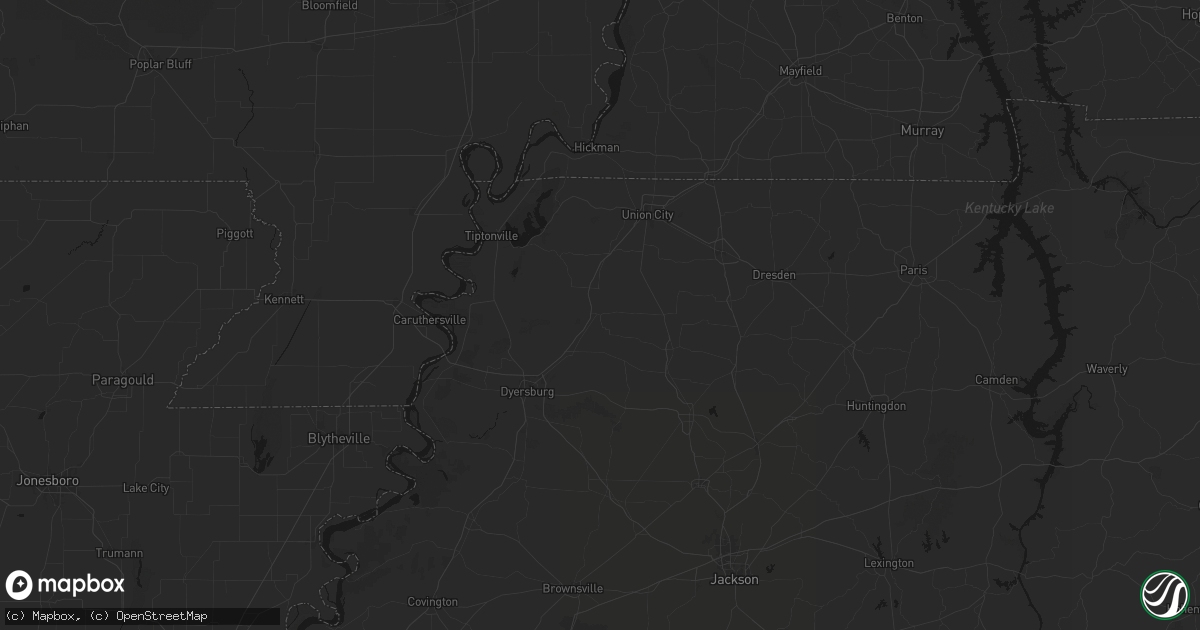 Hail map in Trimble, TN on June 12, 2026