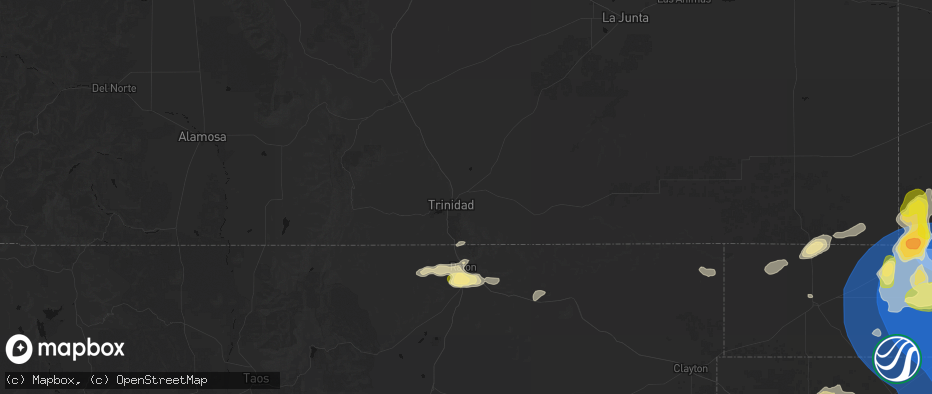 Hail map in Trinidad, CO on June 12, 2026