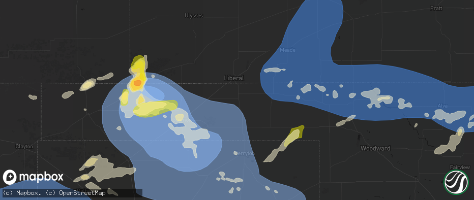 Hail map in Turpin, OK on June 12, 2026