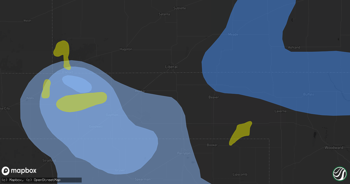 Hail map in Turpin, OK on June 12, 2026