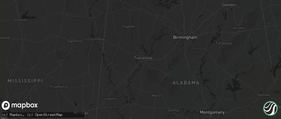 Hail map in Tuscaloosa, AL on June 12, 2026