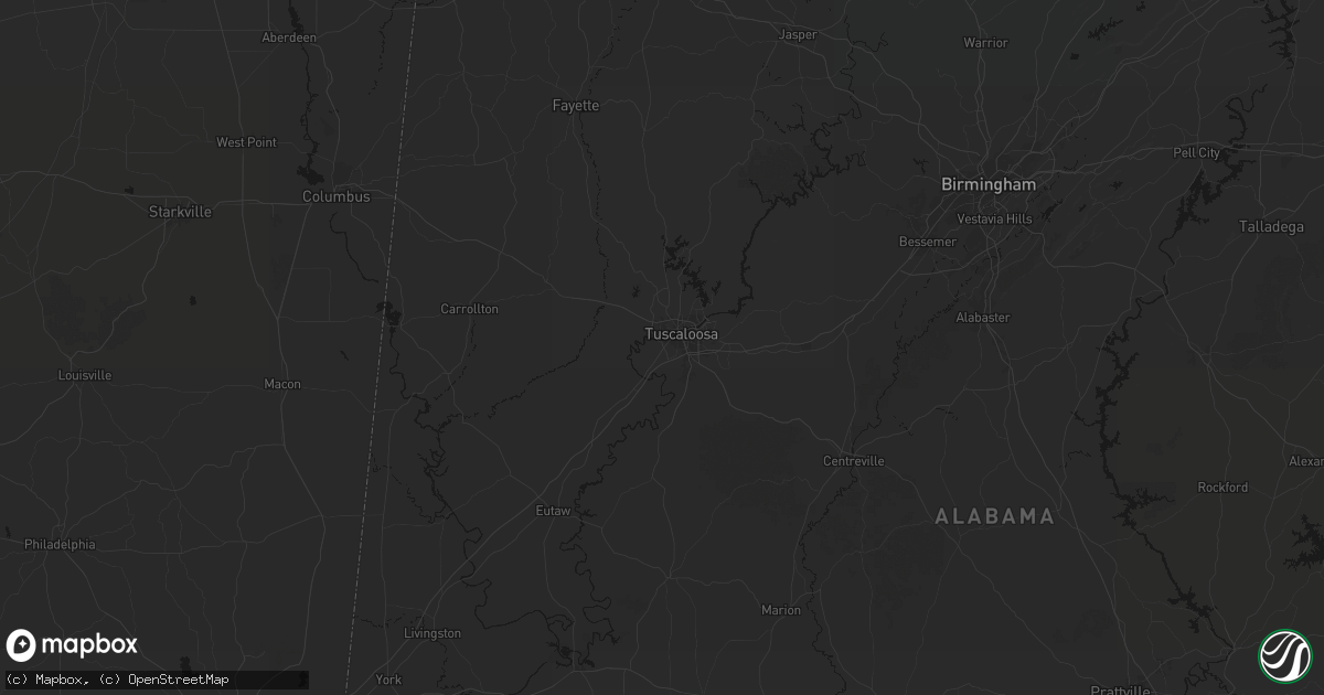 Hail map in Tuscaloosa, AL on June 12, 2026