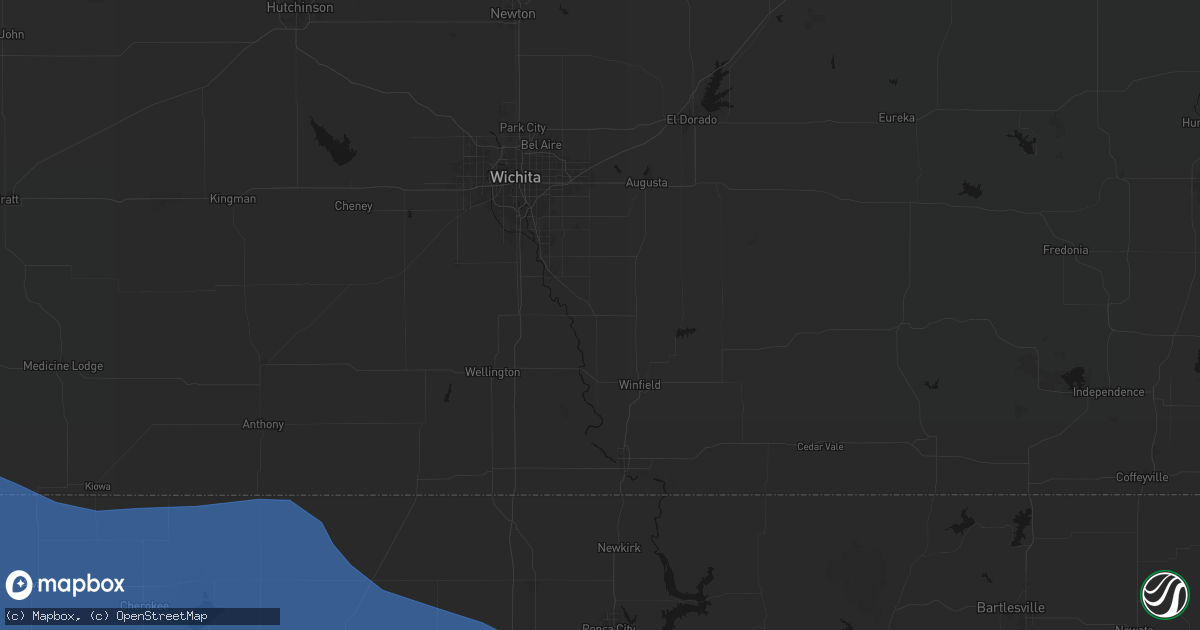 Hail map in Udall, KS on June 12, 2026