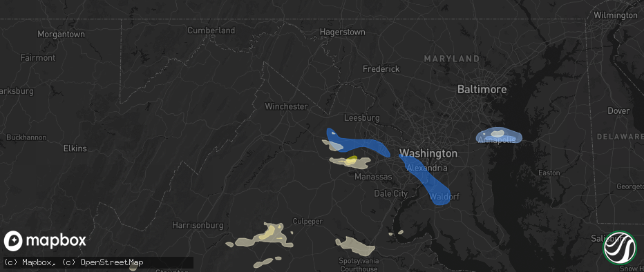 Hail map in Upperville, VA on June 12, 2026