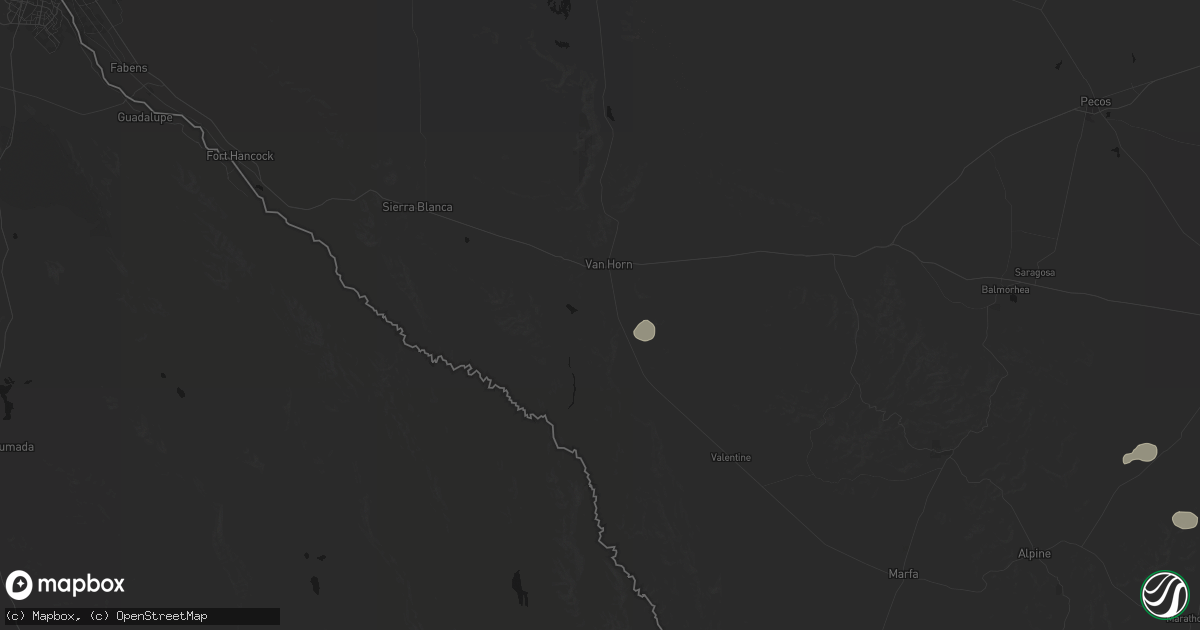 Hail map in Van Horn, TX on June 12, 2026