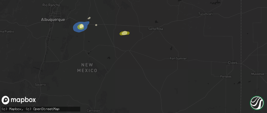 Hail map in Vaughn, NM on June 12, 2026