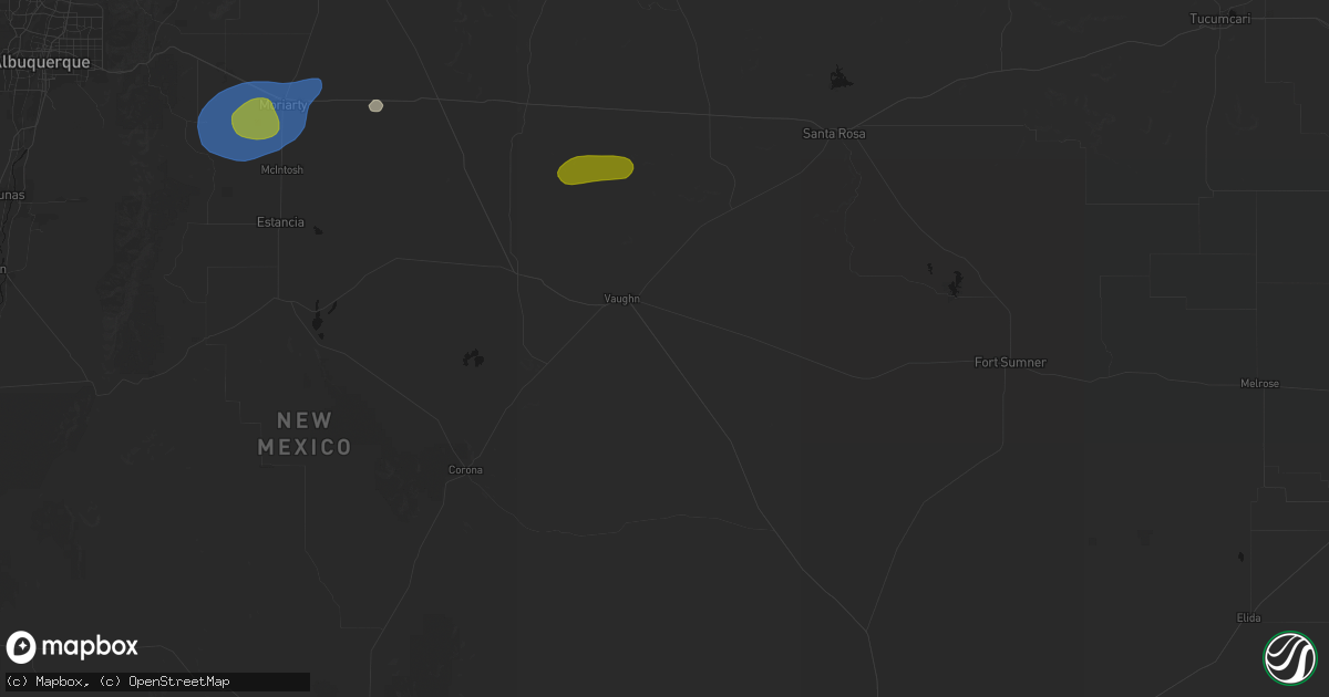 Hail map in Vaughn, NM on June 12, 2026