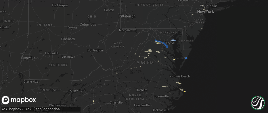 Hail map in Virginia on June 12, 2026