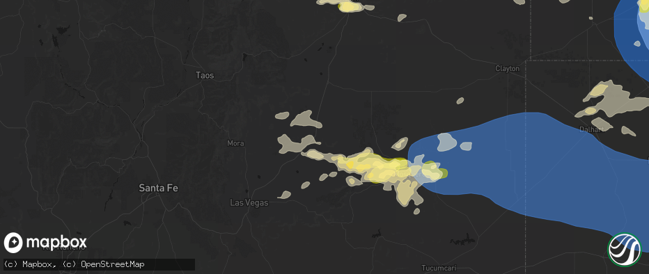 Hail map in Wagon Mound, NM on June 12, 2026