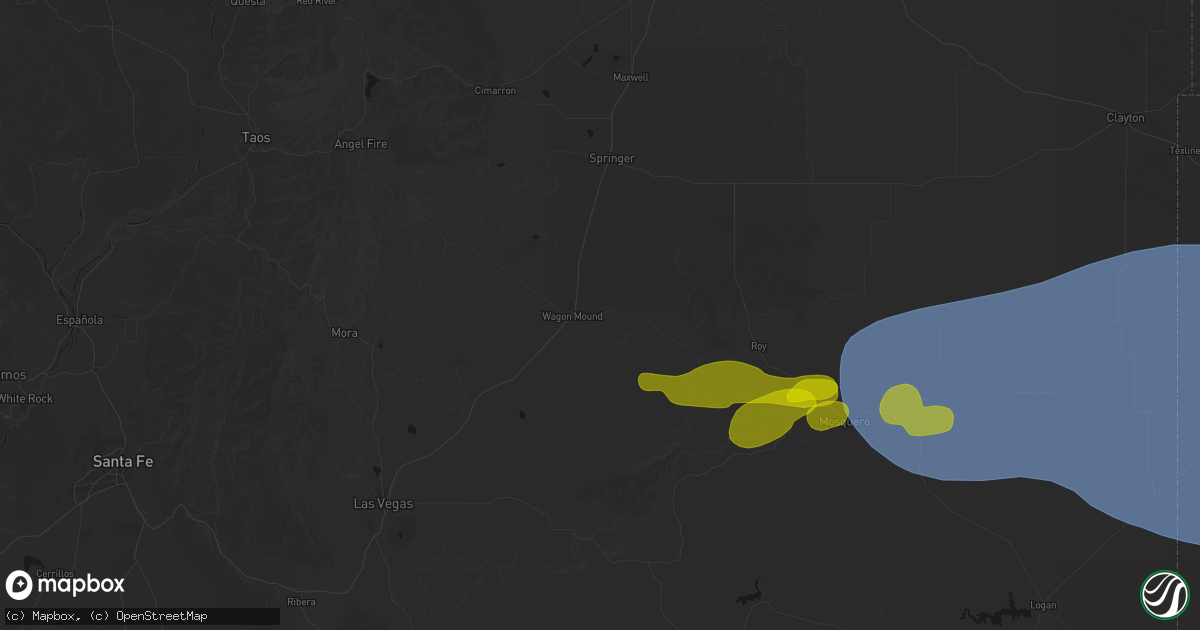 Hail map in Wagon Mound, NM on June 12, 2026