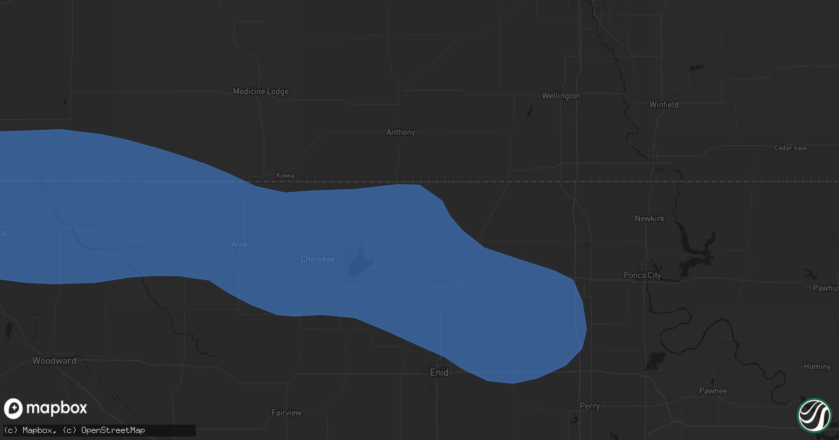 Hail map in Wakita, OK on June 12, 2026