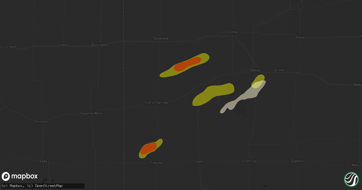 Hail map in Wallace, KS on June 12, 2026