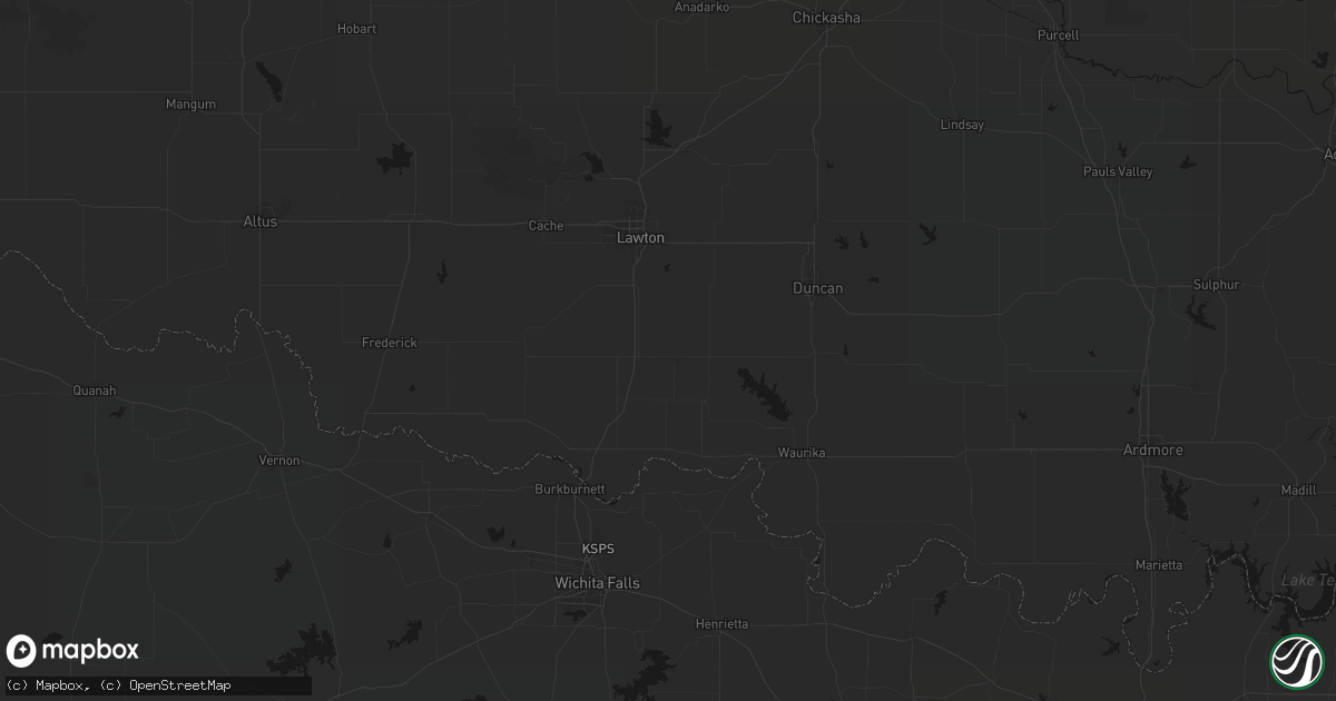 Hail map in Walters, OK on June 12, 2026