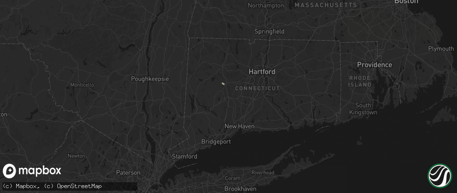 Hail map in Waterbury, CT on June 12, 2026