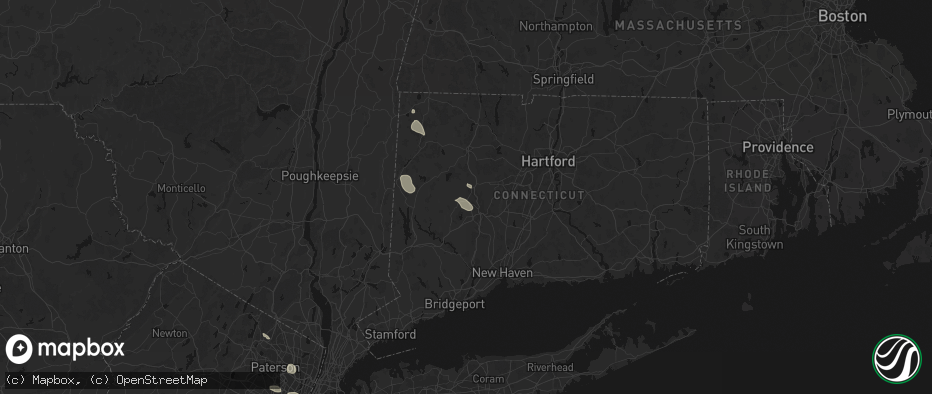 Hail map in Watertown, CT on June 12, 2026