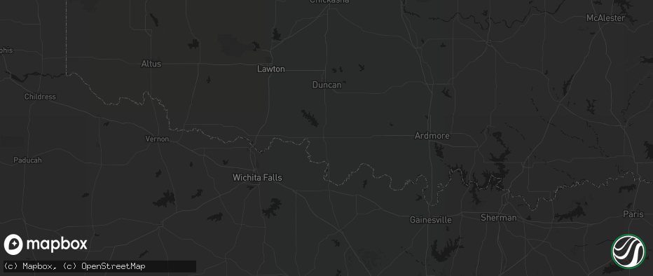 Hail map in Waurika, OK on June 12, 2026