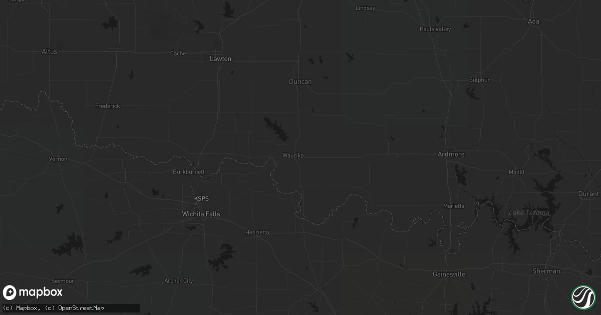 Hail map in Waurika, OK on June 12, 2026