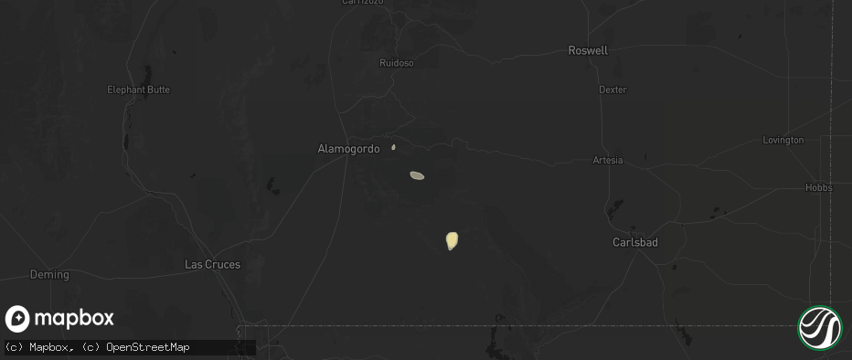 Hail map in Weed, NM on June 12, 2026