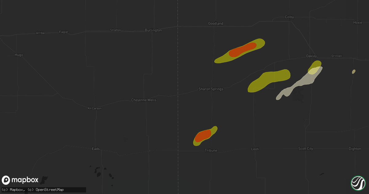 Hail map in Weskan, KS on June 12, 2026