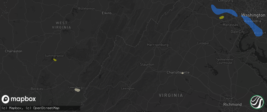 Hail map in West Augusta, VA on June 12, 2026