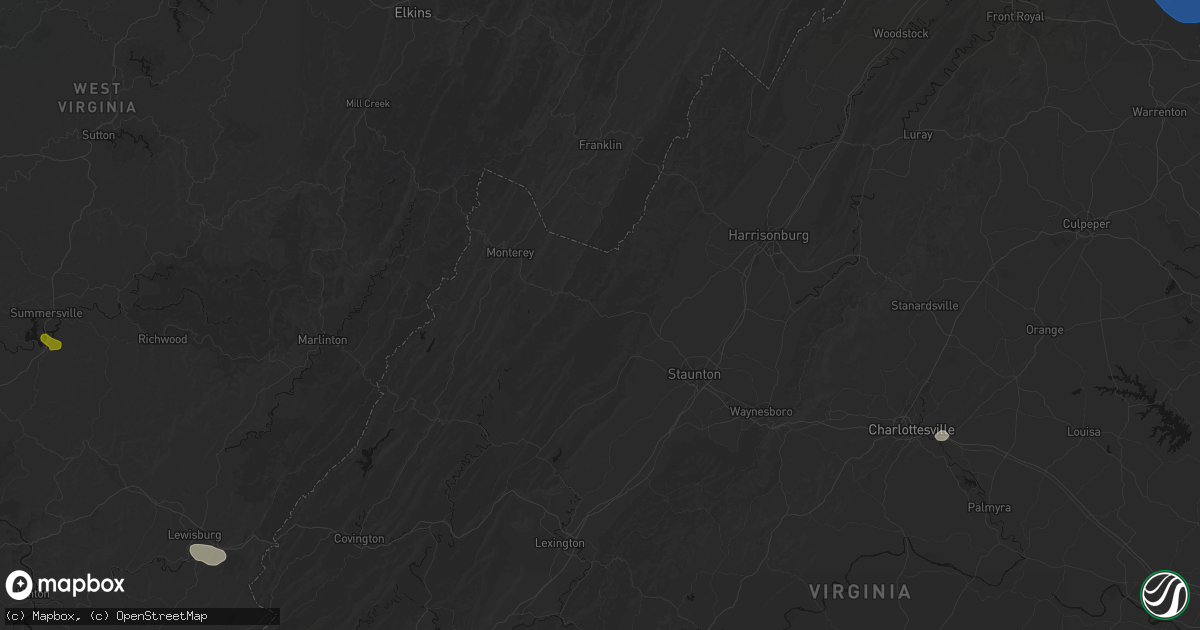 Hail map in West Augusta, VA on June 12, 2026