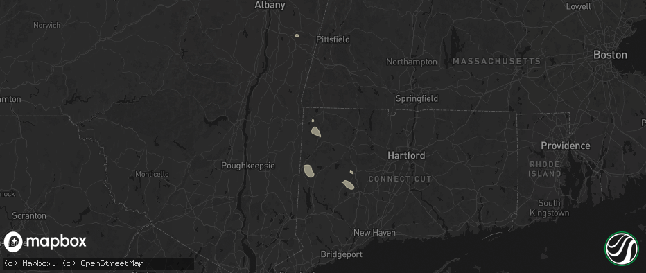 Hail map in West Cornwall, CT on June 12, 2026