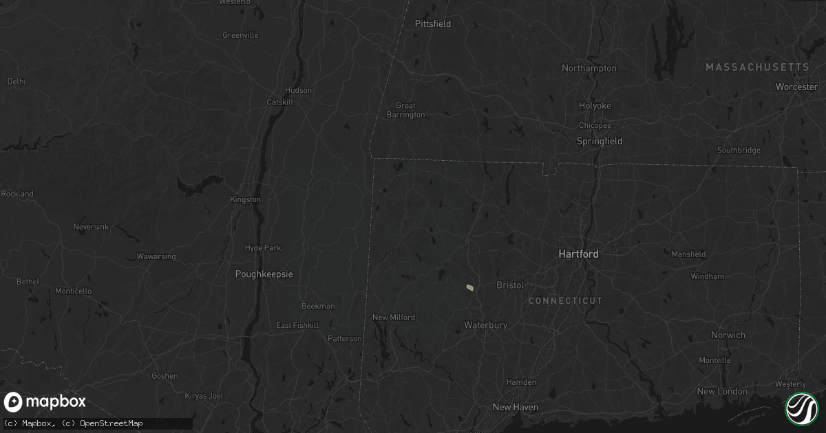 Hail map in West Cornwall, CT on June 12, 2026