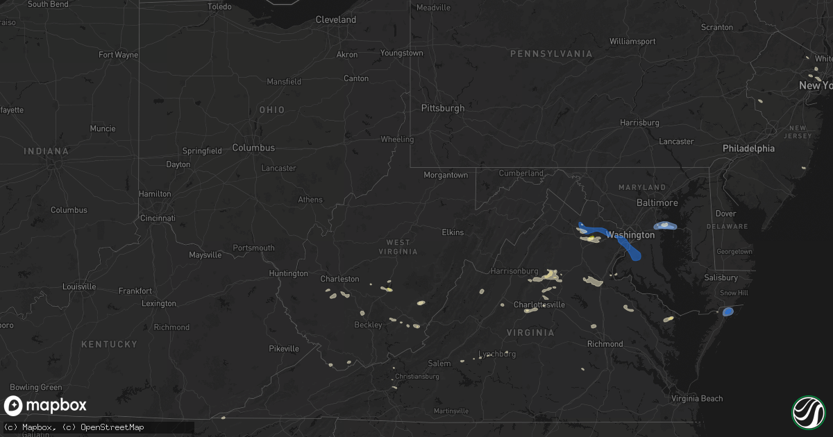 Hail map in West Virginia on June 12, 2026