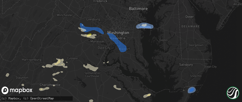 Hail map in White Plains, MD on June 12, 2026