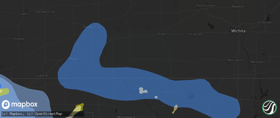 Hail map in Wilmore, KS on June 12, 2026