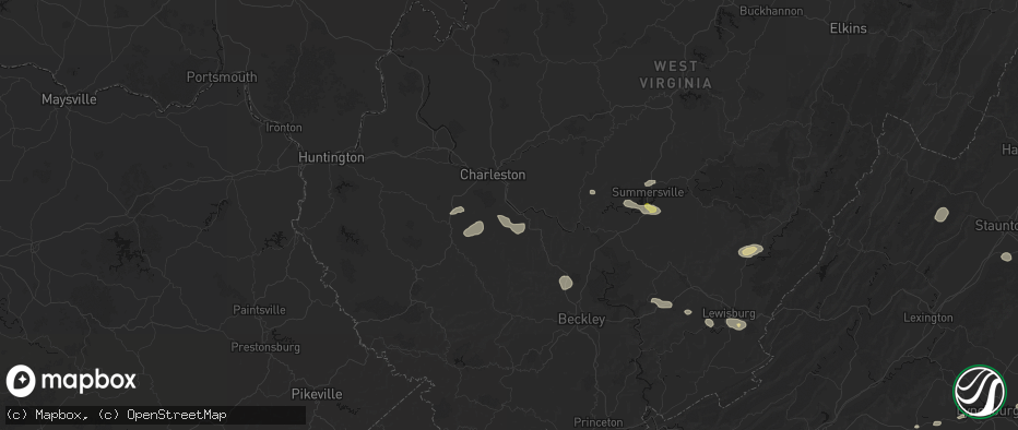 Hail map in Winifrede, WV on June 12, 2026