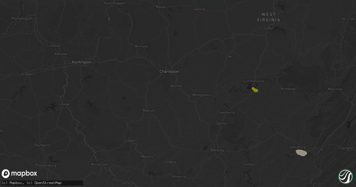 Hail map in Winifrede, WV on June 12, 2026