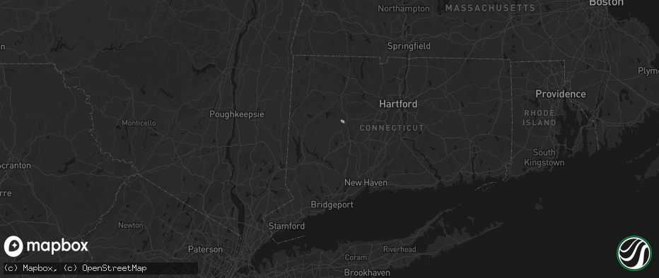 Hail map in Woodbury, CT on June 12, 2026