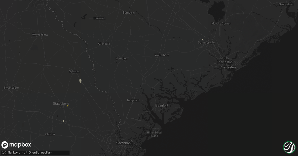 Hail map in Yemassee, SC on June 12, 2026