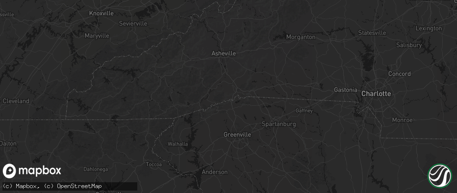 Hail map in Zirconia, NC on June 12, 2026