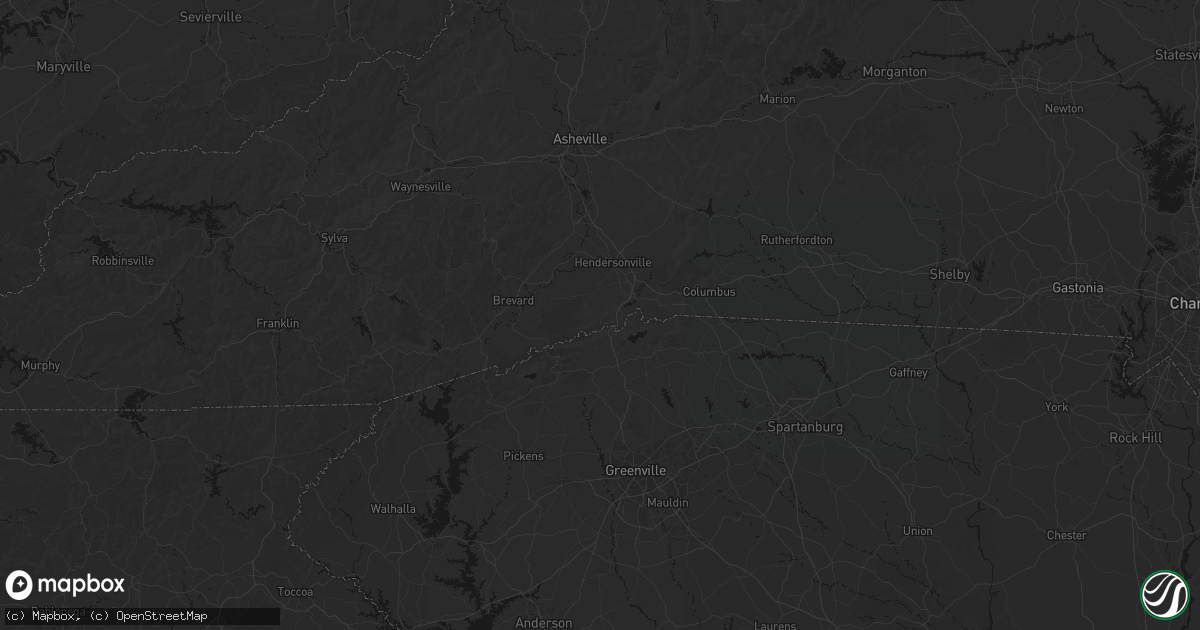 Hail map in Zirconia, NC on June 12, 2026