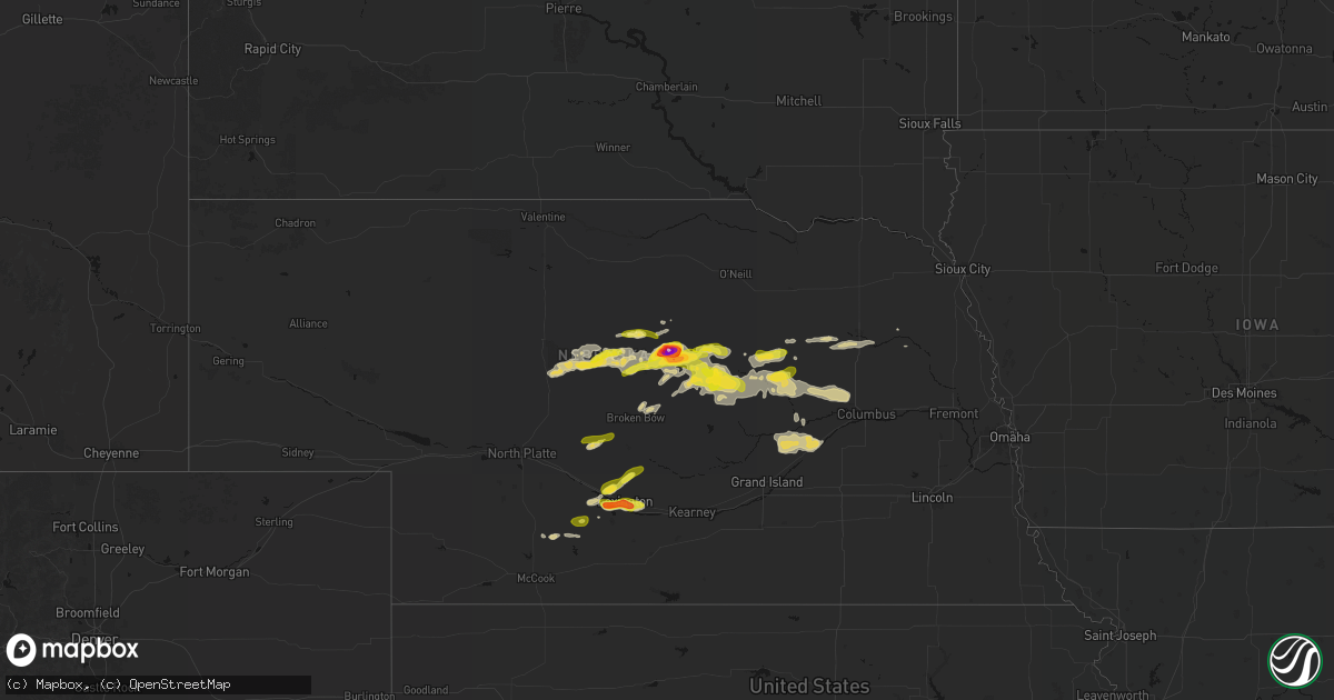 Hail map on June 12, 2026