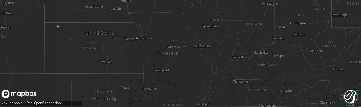 Hail map in Louisiana on June 13, 2012