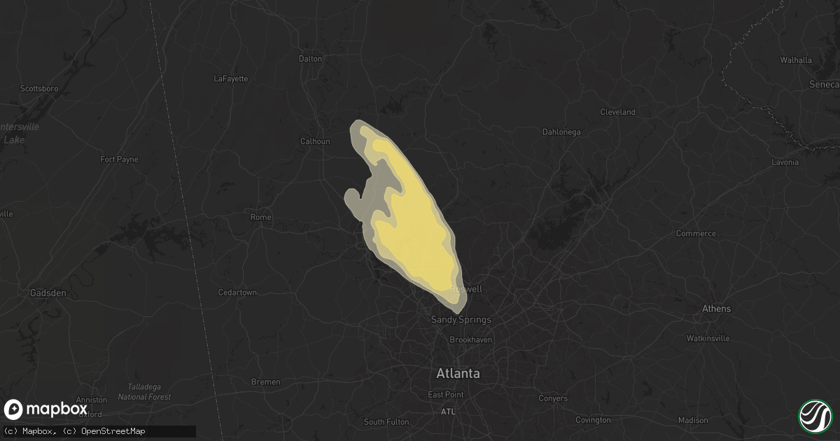 Hail map in Canton, GA on June 13, 2013