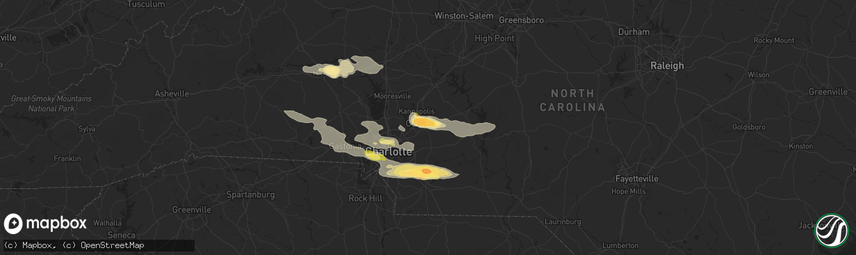 Hail map in Concord, NC on June 13, 2013