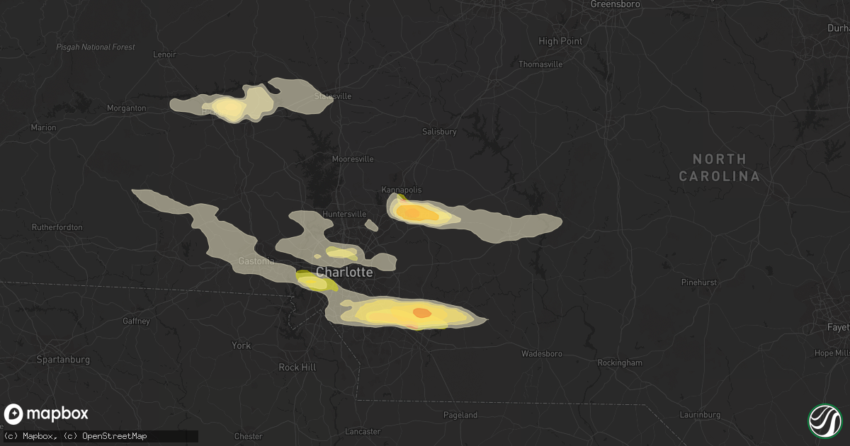 Hail map in Concord, NC on June 13, 2013