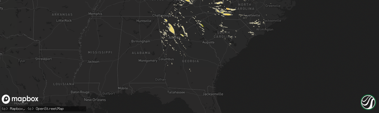 Hail map in Georgia on June 13, 2013