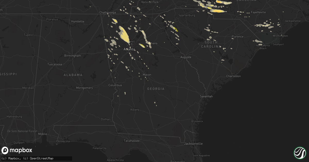 Hail map in Georgia on June 13, 2013