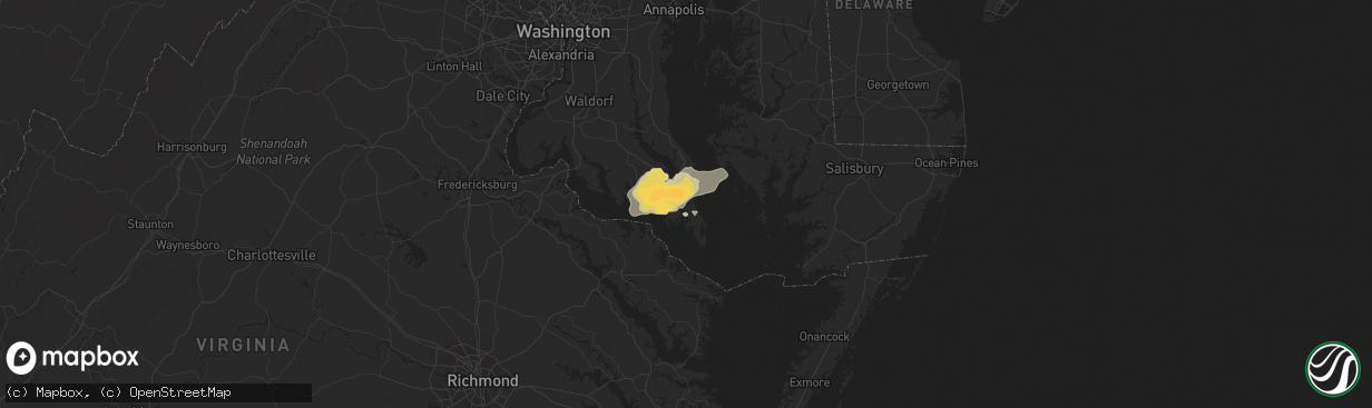 Hail map in Lexington Park, MD on June 13, 2013