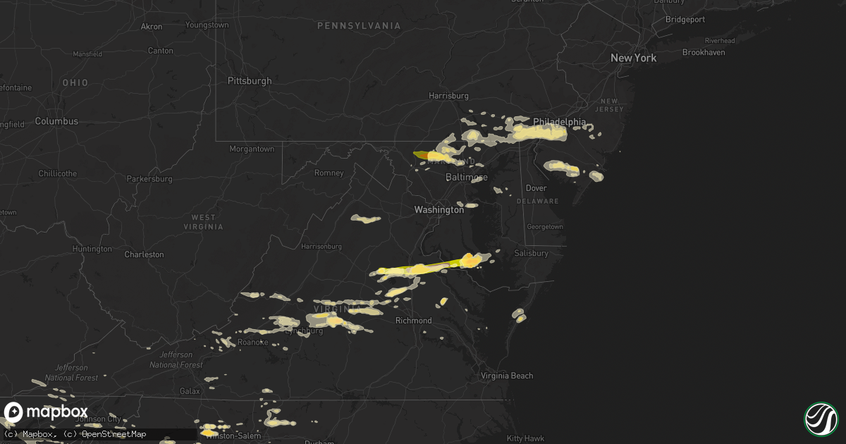 Hail map in Maryland on June 13, 2013
