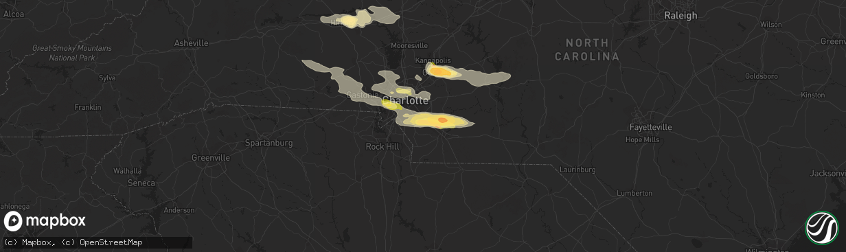 Hail map in Matthews, NC on June 13, 2013