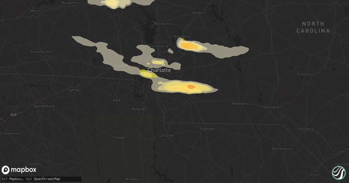 Hail map in Matthews, NC on June 13, 2013